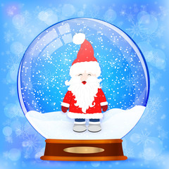 Snow globe with Santa Claus vector