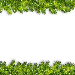 Fototapeta na wymiar Christmas tree branches frame vector