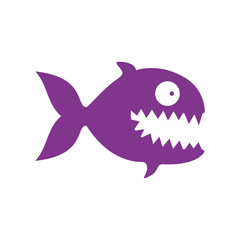 fish animal cartoon icon image vector illustration design 