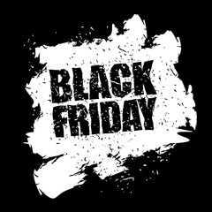 Black Friday design template in grunge style. Emblem poster nigh