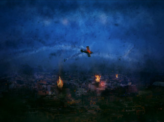 Naklejka premium Apocalypse Just began New Delhi City India 2020