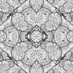 Vector Seamless Abstract Black and White Tribal Pattern