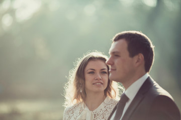 Happy bride and her handsome groom