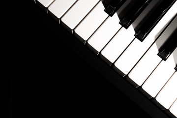 Piano keyboard close up