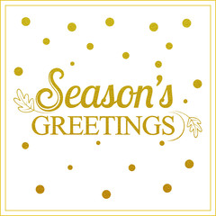 Vector gold seasons greetings card design.Vintage card  © kaisorn