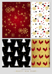Set of seamless christmas patterns