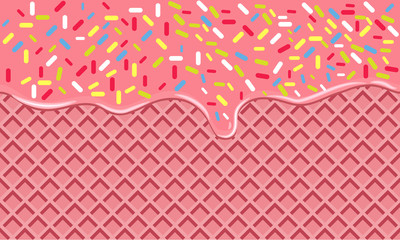 Chocolate Crispy Waffle with Flowing cream and Sprinkles.