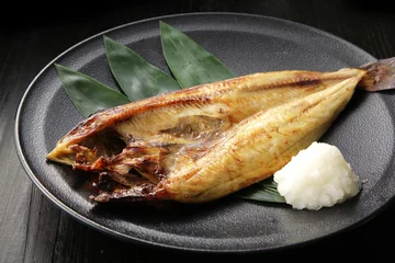 Wandcirkels plexiglas ほっけの焼き魚　Hokke grilled fish © Nishihama