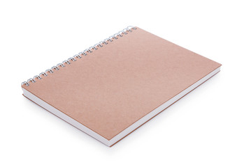 blank realistic spiral notebook isolated on white background
