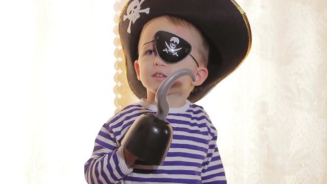 Boy playing pirate