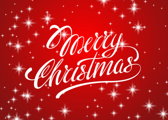 Beautiful text design of Merry Christmas on red color background. vector illustration for banners, labels, postcards, prints, posters, web.