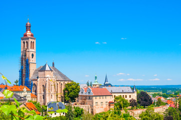 Panorama with Saint James Cathedral in Kutna Hora, Czech Republi