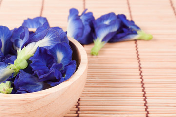 Blue pea butterfly pea close up background