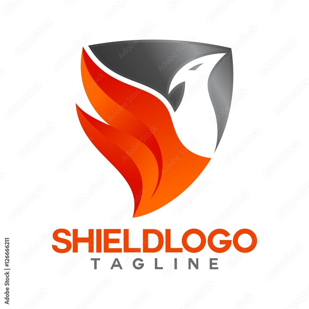 Wall mural shield vector logo