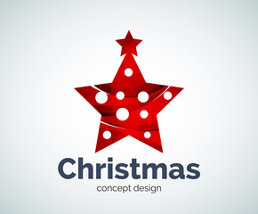 Vector Christmas or New Year star decoration logo template