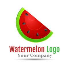Bright, juicy brand name, emblem. Hand drawn logotype. Freshness. Cocktail. Slice of watermelon Colorful Vector 3d Volume Logo Design Corporate identity