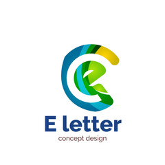 Vector letter concept logo template, abstract business icon