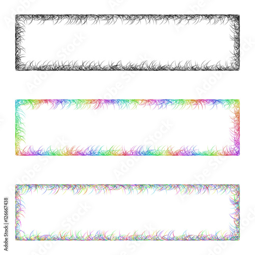 Colorful Sketch Banner Frame Design Set Stock Image And Royalty