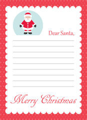 cartoon letter to santa with santa