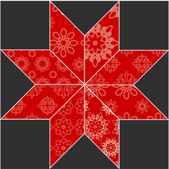 abstract seamless patcwork tile with floral ornament.arabic or o