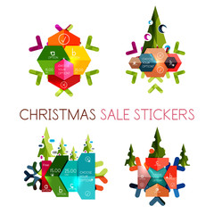 Modern paper Christmas stickers