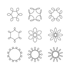 Set of logo templates.  Collection of abstract elements for design. Vector illustration.