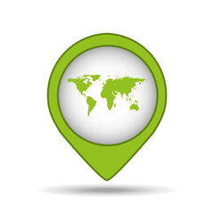 map pin green world icon vector illustration eps 10