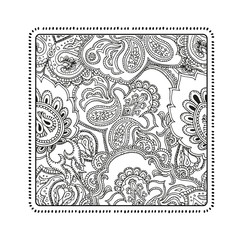 Paysly.Pattern for coloring book. Sketch. Hand-drawn vector illustration. Zentangle patterns.