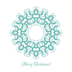 Beautiful snowflake pattern. Decorative ornament for Christmas card. Mandala. Vector illustration.