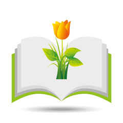 eco book environment natural flower graphic vector illustration eps 10