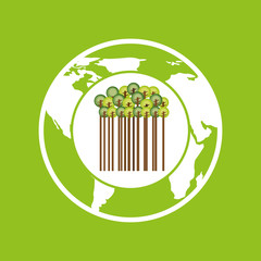 earth save tree symbol icon vector illustration eps 10
