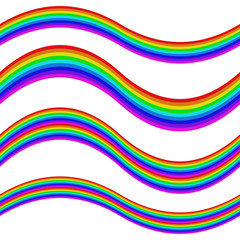 Graphic element set - rainbow striped ribbons