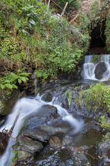 Natural waterfall in the mountains