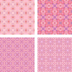 Pink seamless mosaic pattern background set