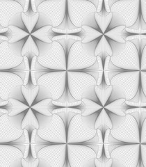 Abstract linear petal flower. Vector pattern