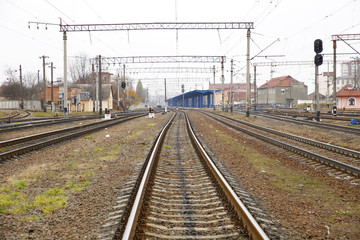 Fototapeta na wymiar Railway and trains