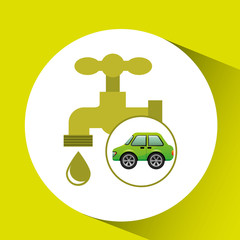 eco car icon environment water vector illustration eps 10