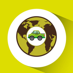 Obraz premium green ecology car concept world vector illustration eps 10