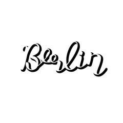 Berlin. Brush lettering illustration.