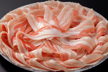 豚バラスライス皿盛りアップ