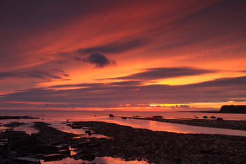 Fototapeta na wymiar Sunset over Kimmeridge Bay