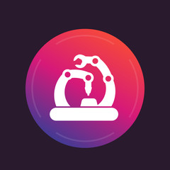 assembly line icon, production, factory vector sign