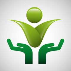 hands protected concept ecology icon design vector illustration eps 10