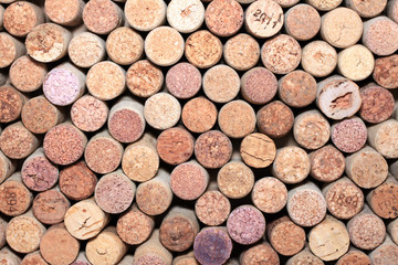 wine corks background / collection of used wine corks