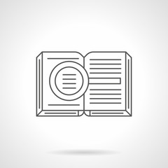 Criminalistics literature flat line vector icon