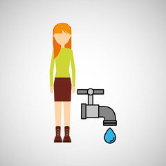 girl concept ecological drop water vector illustration eps 10