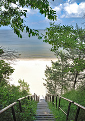 Strandabstieg zum Badestrand beim Ostseebad Bansin,Insel Usedom,Mecklenburg-Vorpommern,Deutschland