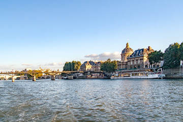Views of buildings, monuments and famous places in Paris, from the river Seine