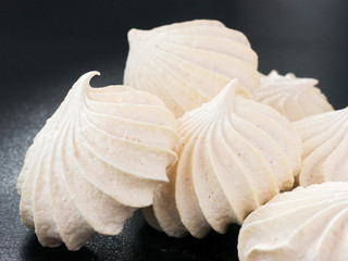Closeup of meringue cookies