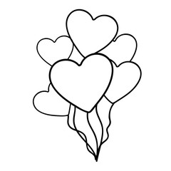 heart balloons icon image vector illustration design 